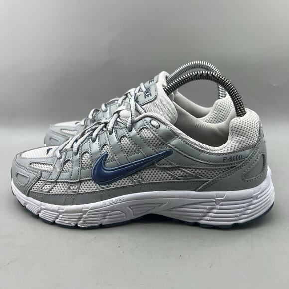 Youth's 6.5 / Women's 8 - Nike P-6000 Gray Blue Mesh Running Low Shoes Sneakers - Picture 3 of 8